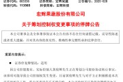 六爻番外明日停牌！又一A股，筹划控制权变更